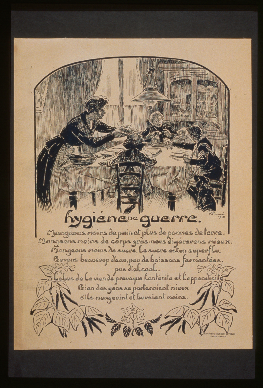 Hygieacutene de guerre, 1918 — vintage poster