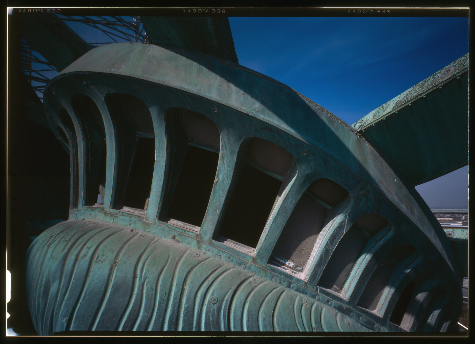 Observation windows in the Statue of Liberty crown — historic image