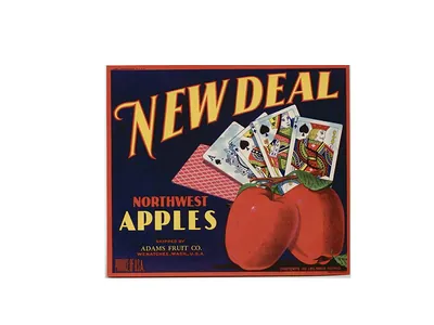 New Deal Northwest Apples crate label