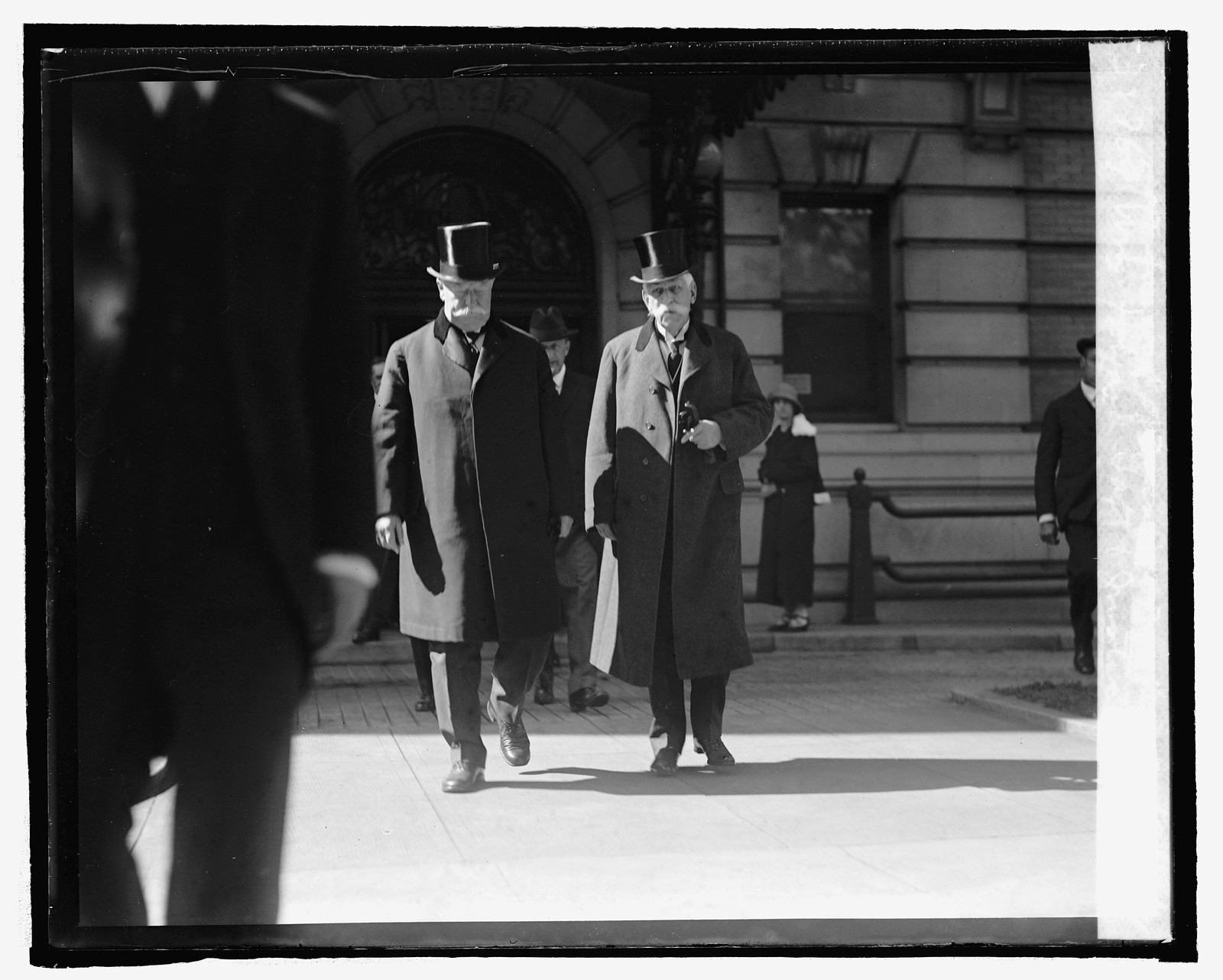 Wm. Howard Taft & Justice Holmes at funeral of Mrs. Jos. McKenna, 10/13/24, [19]24 October 13. — historic photograph