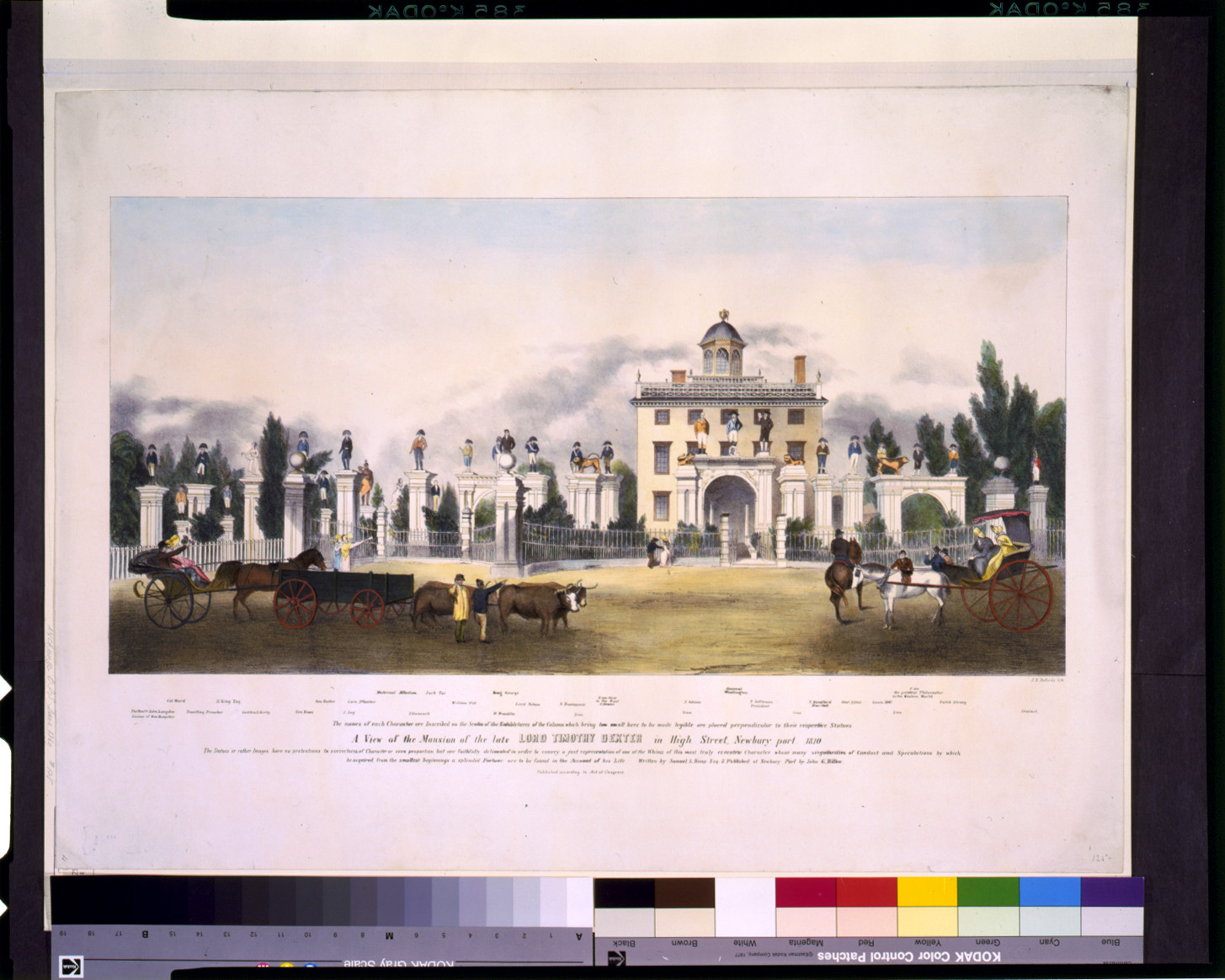 A view of the mansion of the late Lord Timothy Dexter in High Street, Newburyport, 1810 / J.H. Bufford's lith., [Boston, 184-?] — antique lithograph