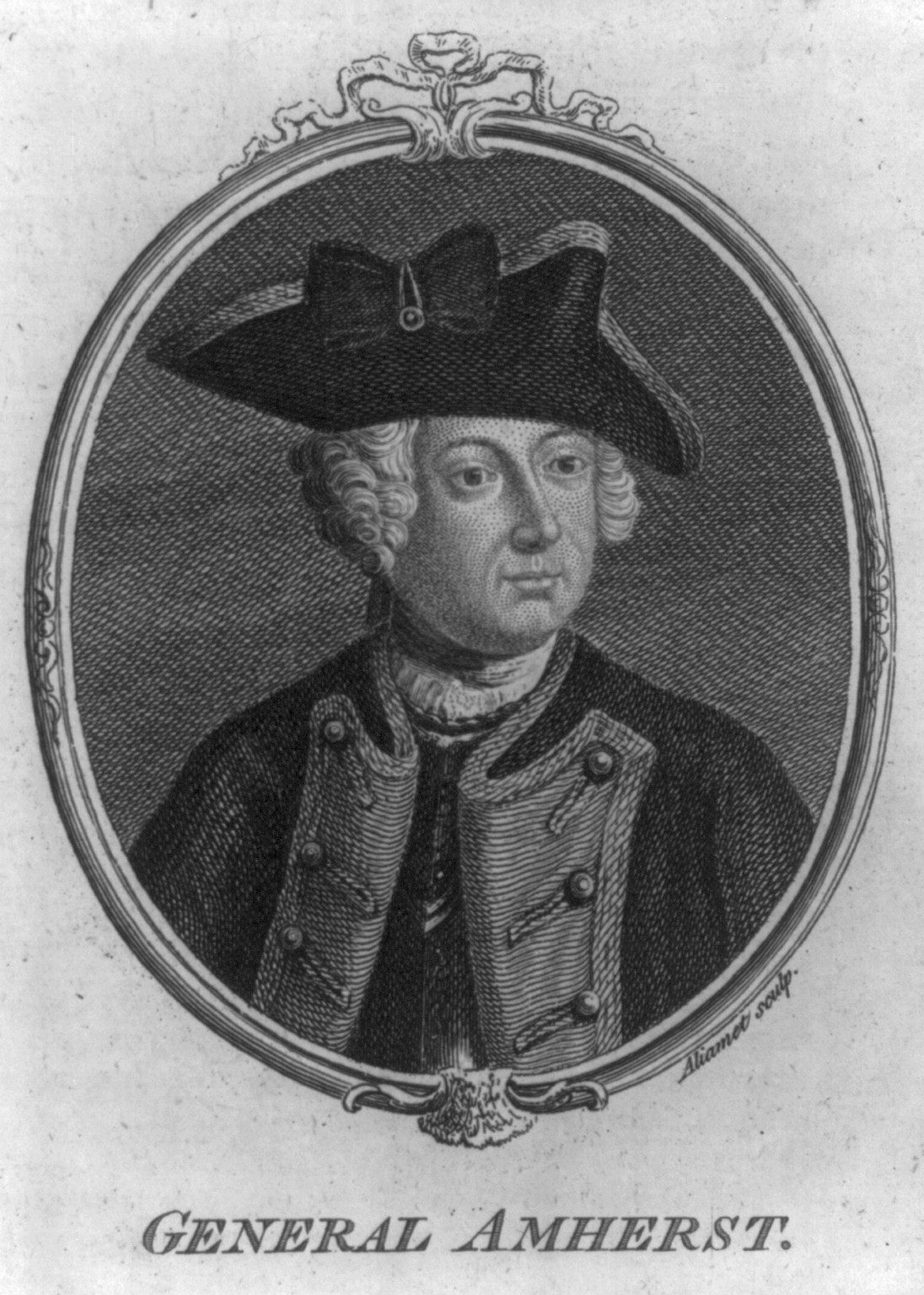 [Jeffrey Amherst, Baron Amherst, 1717-1797, head and shoulders portrait, facing right.] — antique engraving