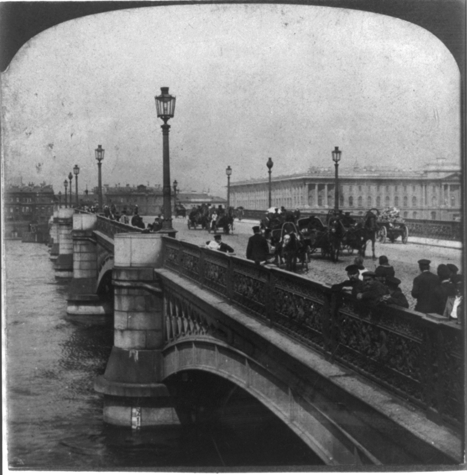 Nicolai Bridge, St. Petersburg, Russia, [no date recorded on caption card] — historic photograph