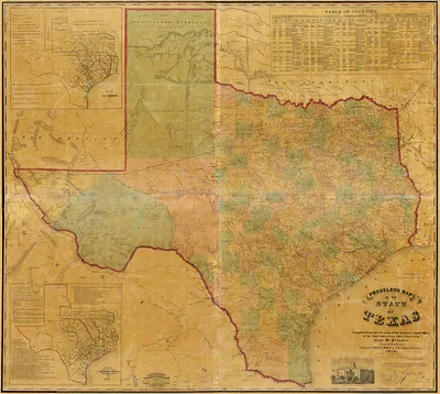 Fixed Light - Presslers map of the state of Texas, Texas
