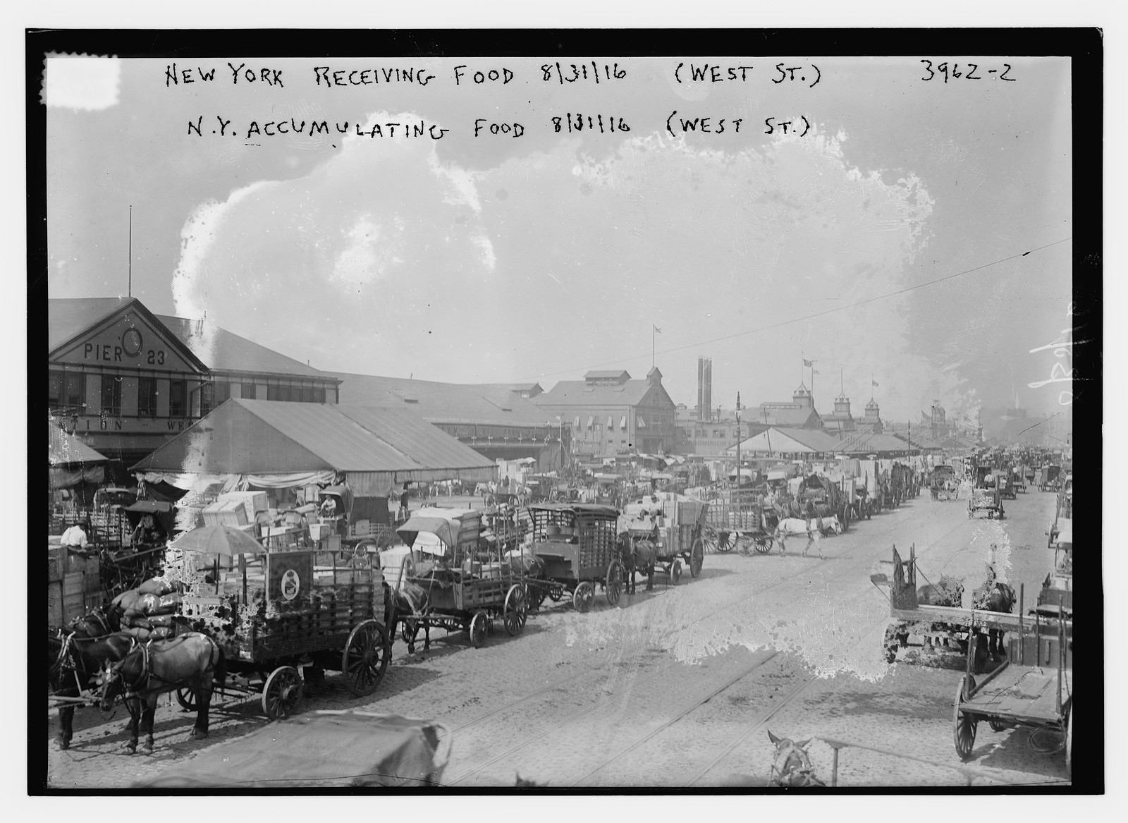 N.Y.C. accumulating food West. St., n/a — historic photograph