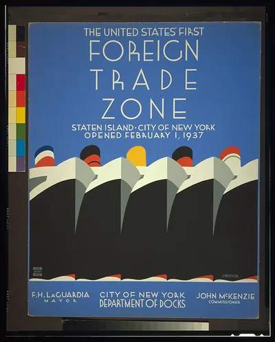 The United States first foreign trade zone Staten Island City of New York opened Febr