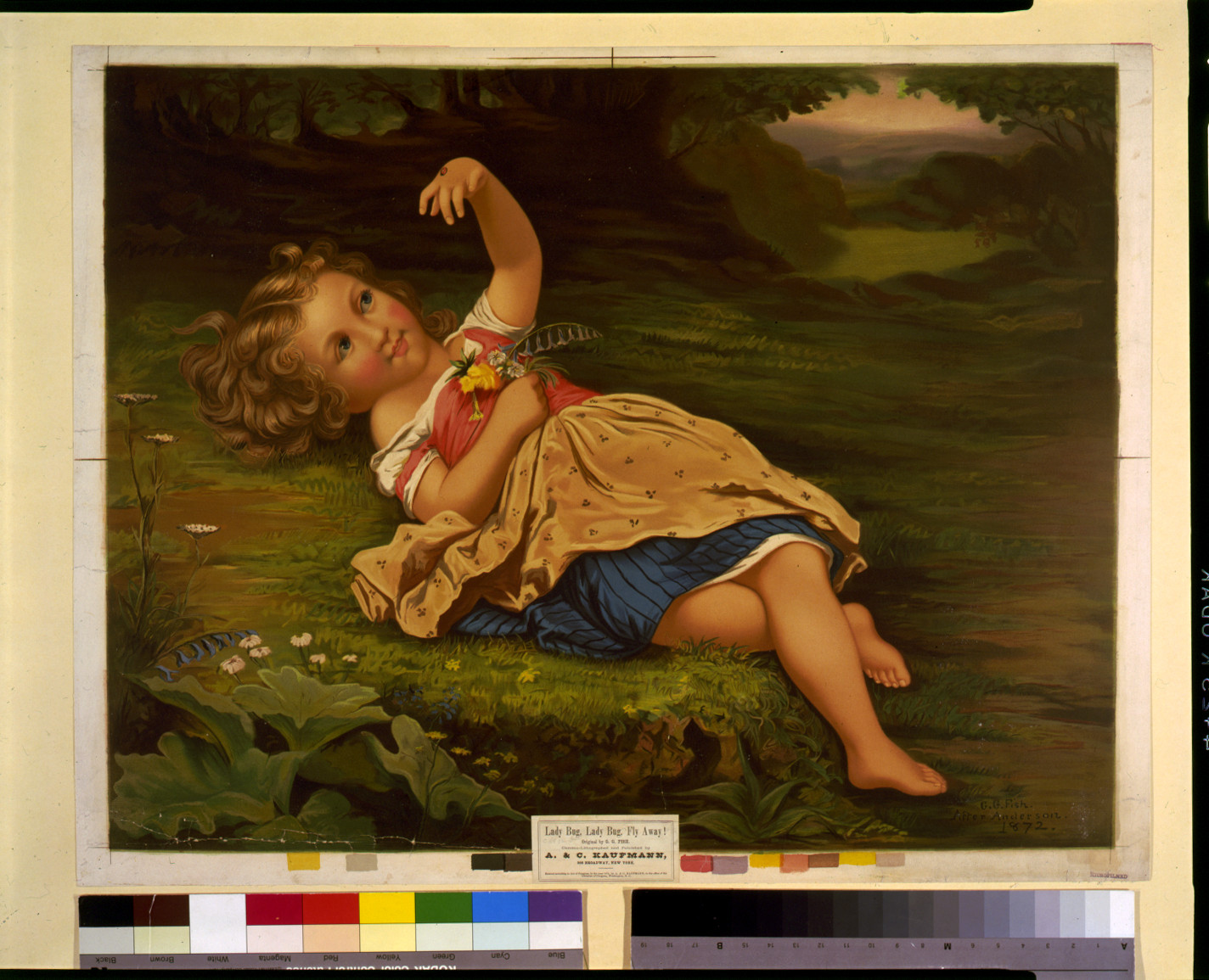 Lady bug, lady bug, fly away! / G.G. Fish, after Anderson, 1872., New York : Published by A. & C. Kaufmann, 1872, c1873. — antique lithograph
