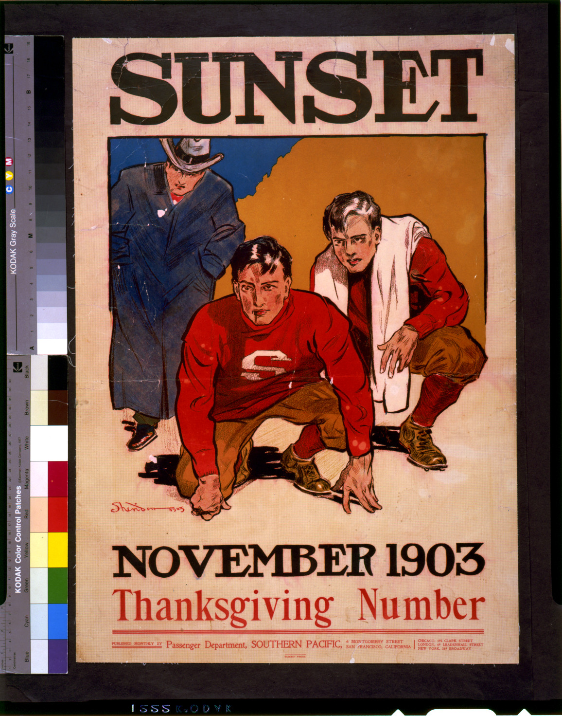 Sunset, November 1903--Thanksgiving number / Sheridan., San Francisco, California : published by Passenger Department, Southern Pacific, 1903. — vintage poster