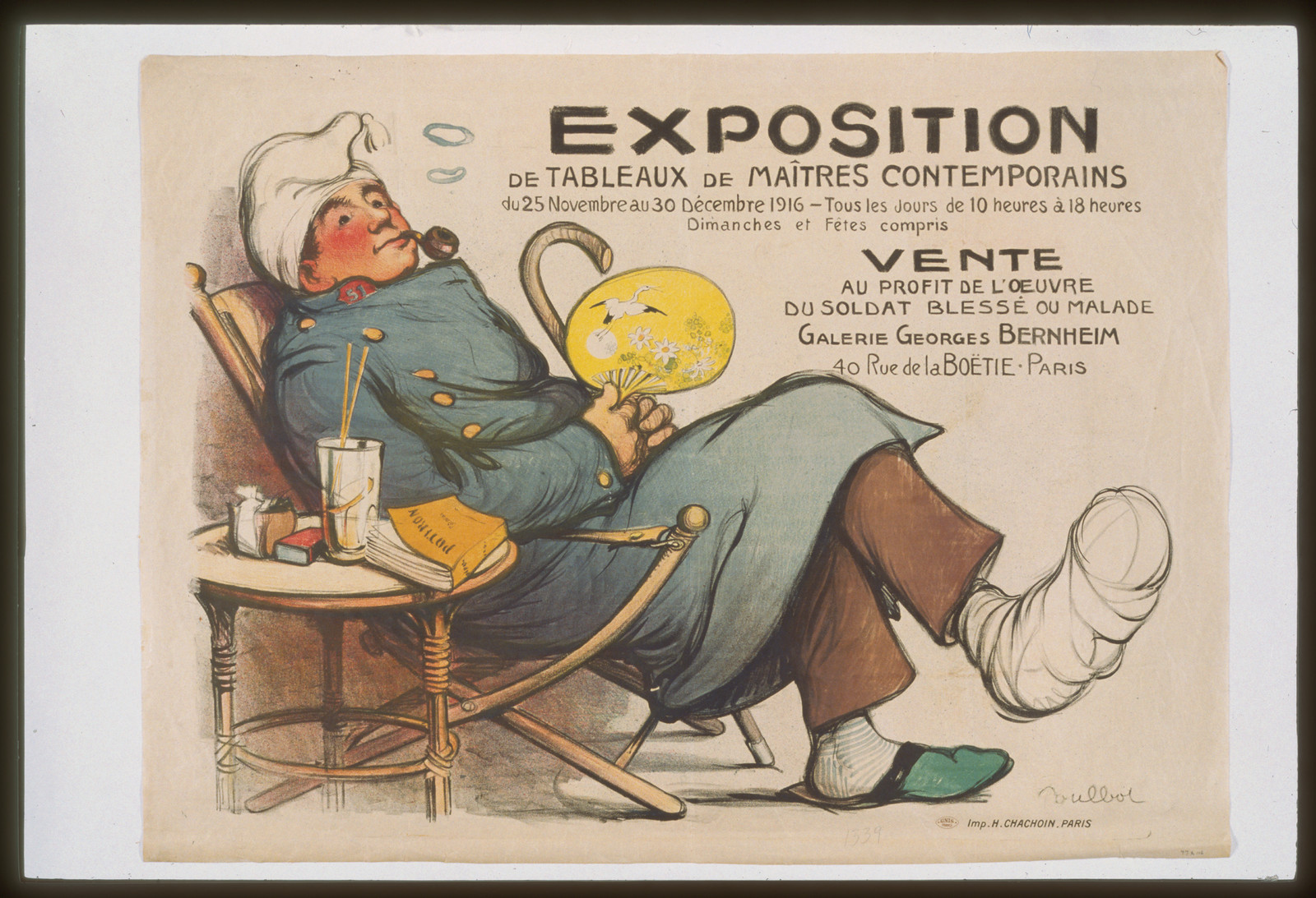 Exposition de tableaux de maîtres contemporains, 1916 poster, 1916 — vintage poster