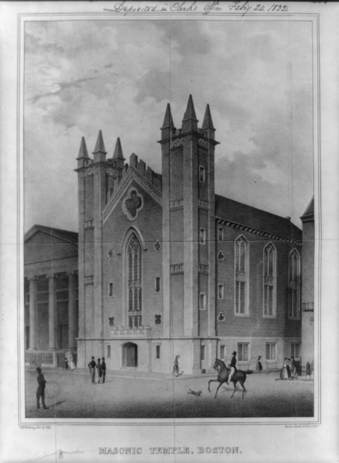 Masonic Temple, Boston, c1832 Feb. 24. — historic print