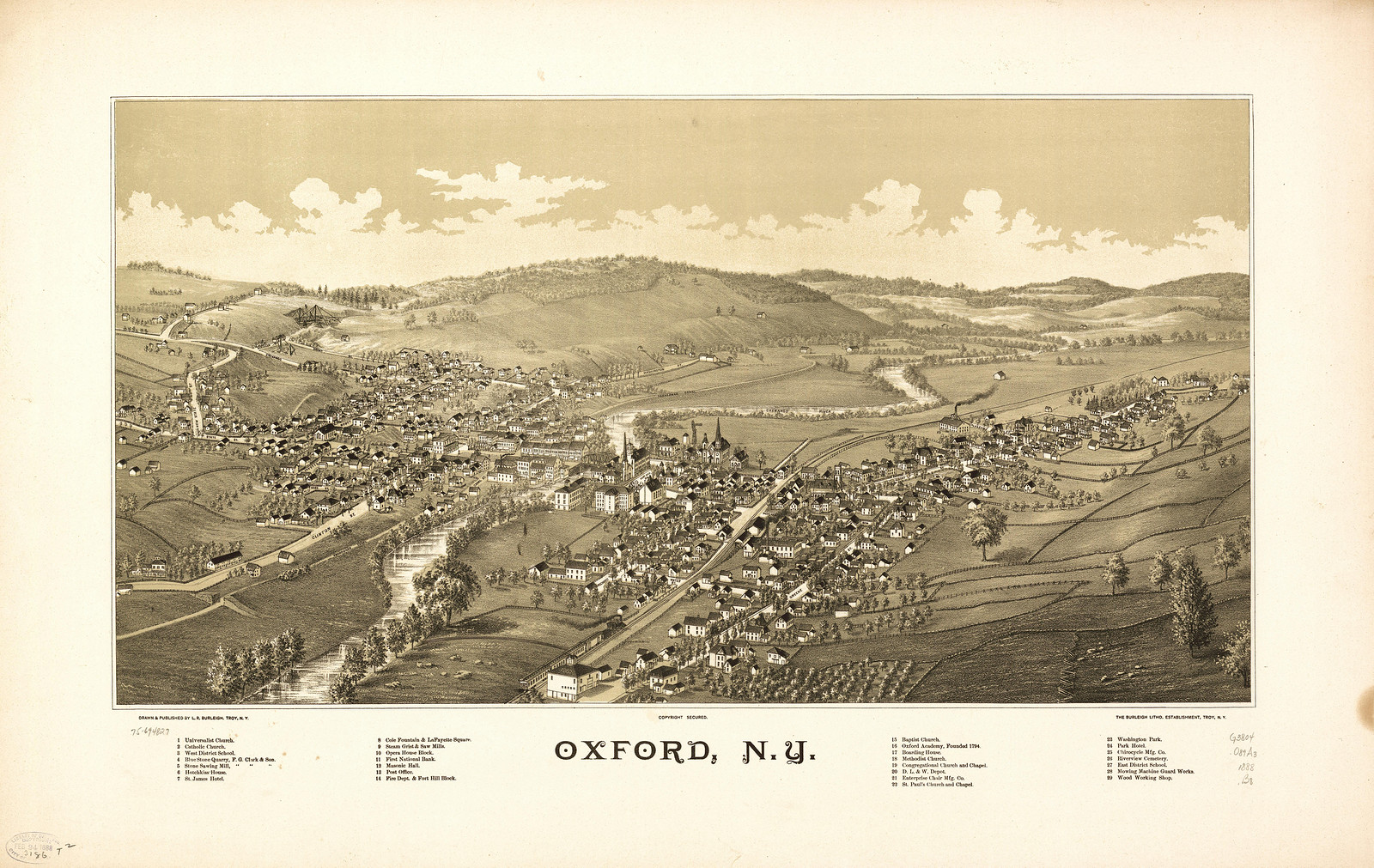 Oxford, New York, 1888, 1888 — antique map