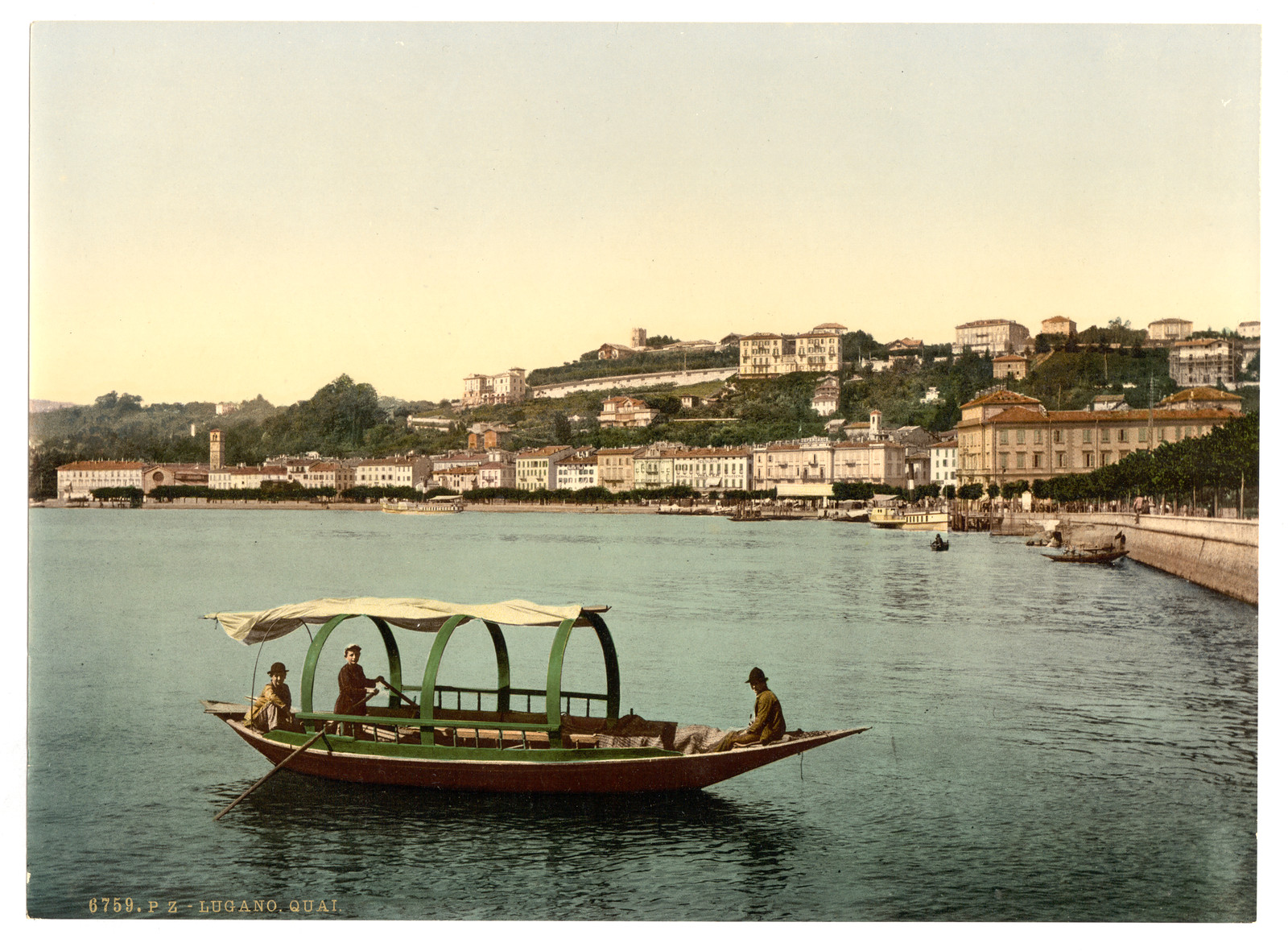 Lugano the quay Tessin Switzerland, [between ca. 1890 and ca. 1900]. — historic print