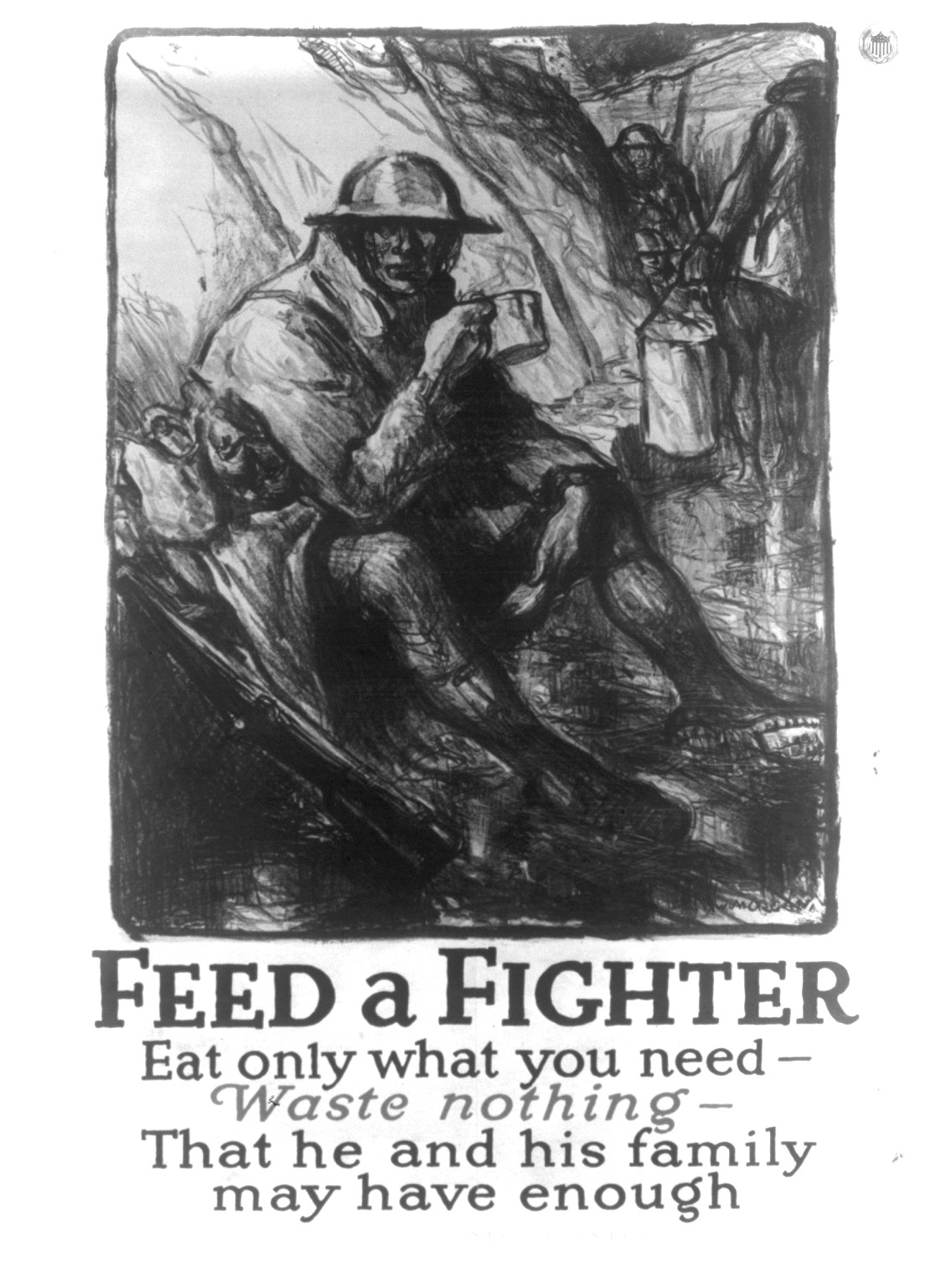 Feed a fighter - Eat only what you need - Waste nothing - That he and his family may have enough / W. Morgan., 1918 — vintage poster