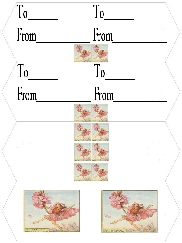 Almond Blossom Fairy Gift Tags — historic image