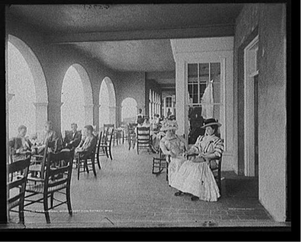 On the veranda, Detroit Boat Club, Detroit, Mich., c[between 1900 and 1910] — historic photograph
