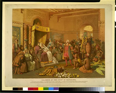 Columbus at the court of Barcelona