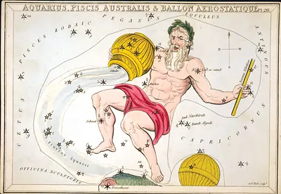 Aquarius, Piscis Australis & Ballon Aerostatique / Sidy. Hall, sculpt.