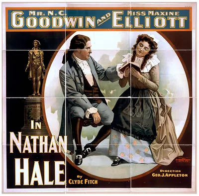 Theatre poster for Nathan Hale starring Goodwin and Elliott
