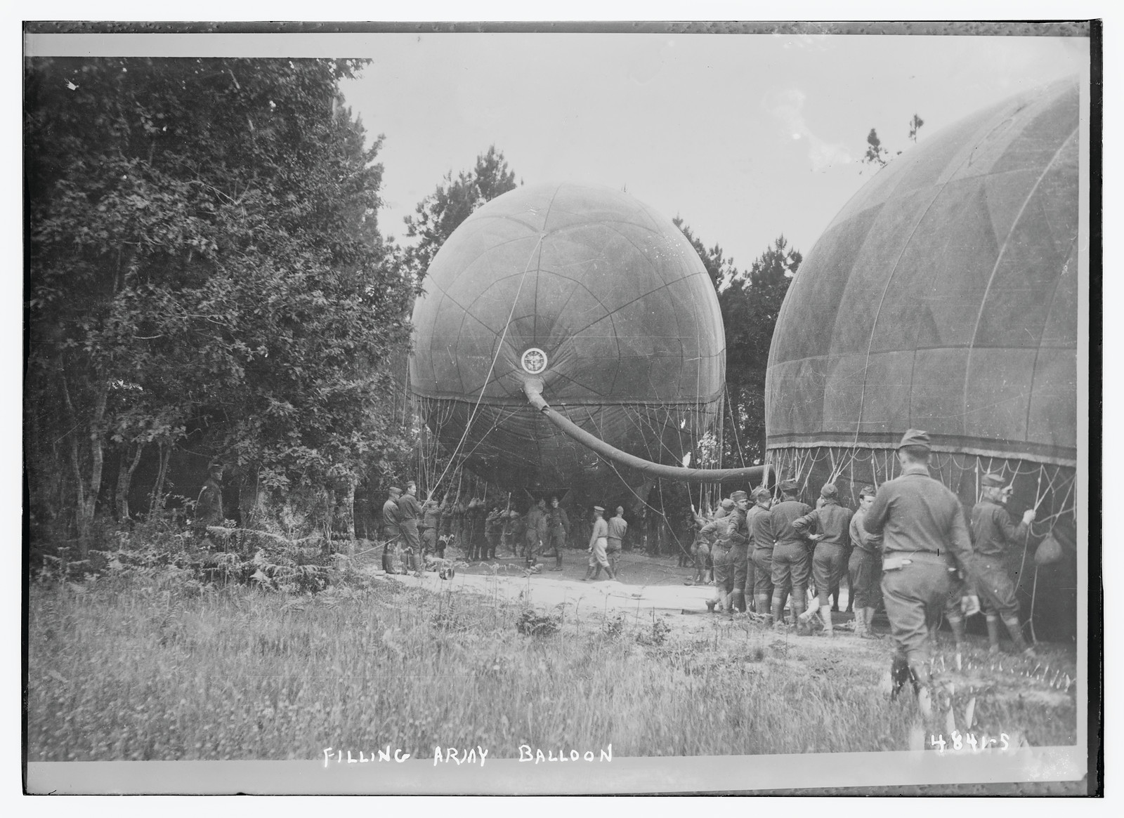 Filling Army balloon, n/a — historic photograph