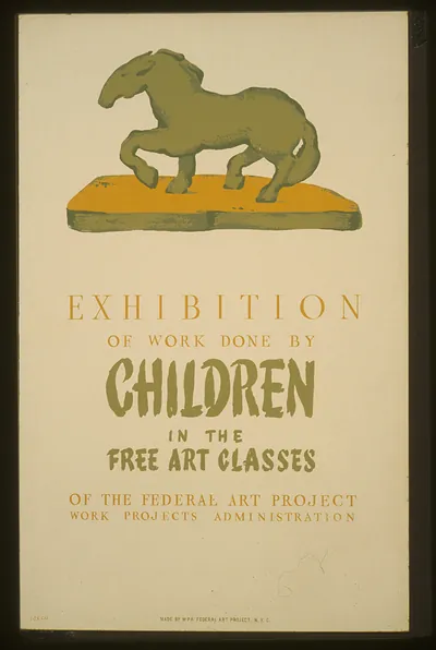 Exhibition of work done by children in the free art classes of the Federal Art Projec