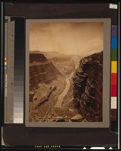 Grand Canyon, Colorado River, looking west / Hillers.