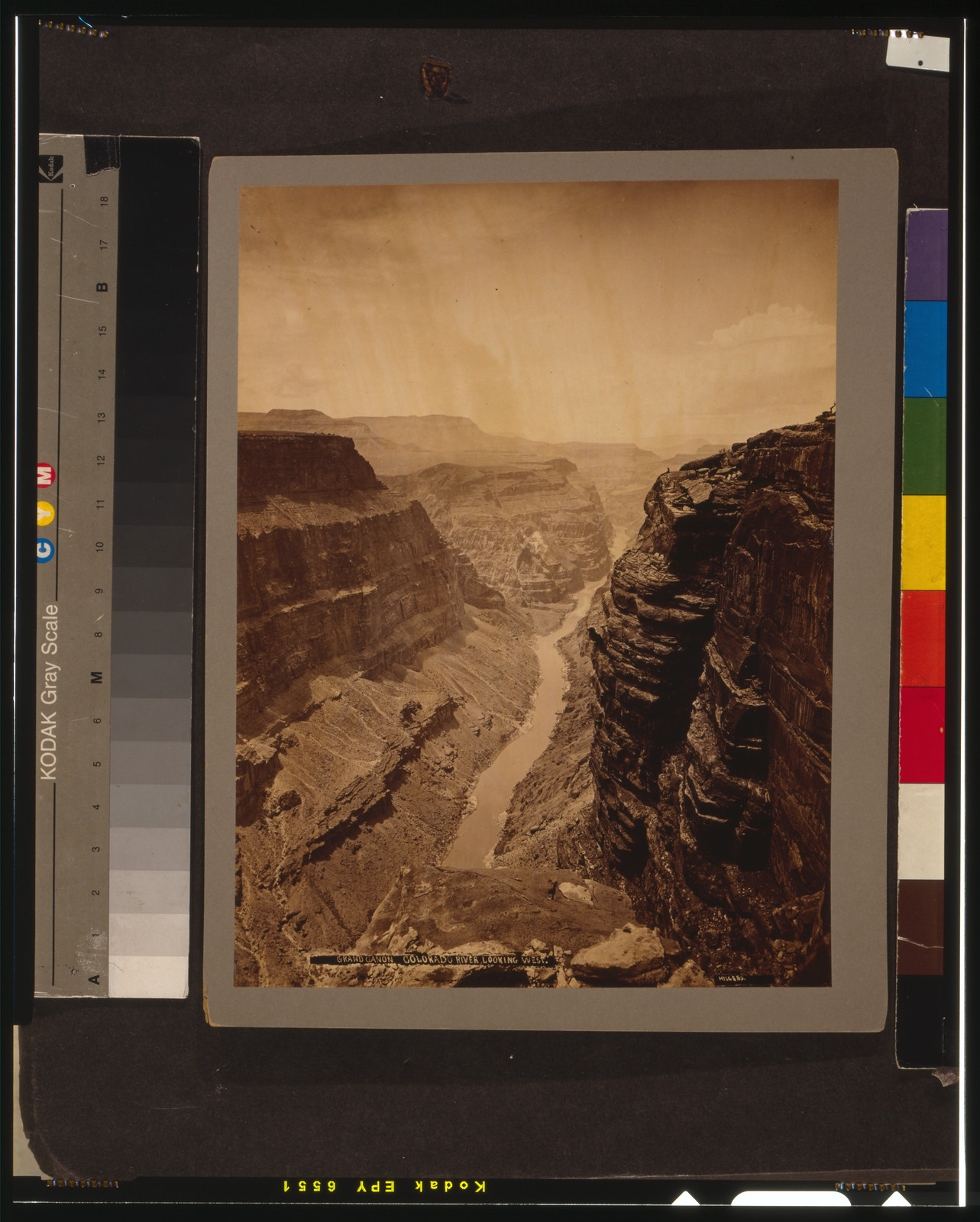 Grand Canyon, Colorado River, looking west / Hillers., [1872 April] — historic photograph