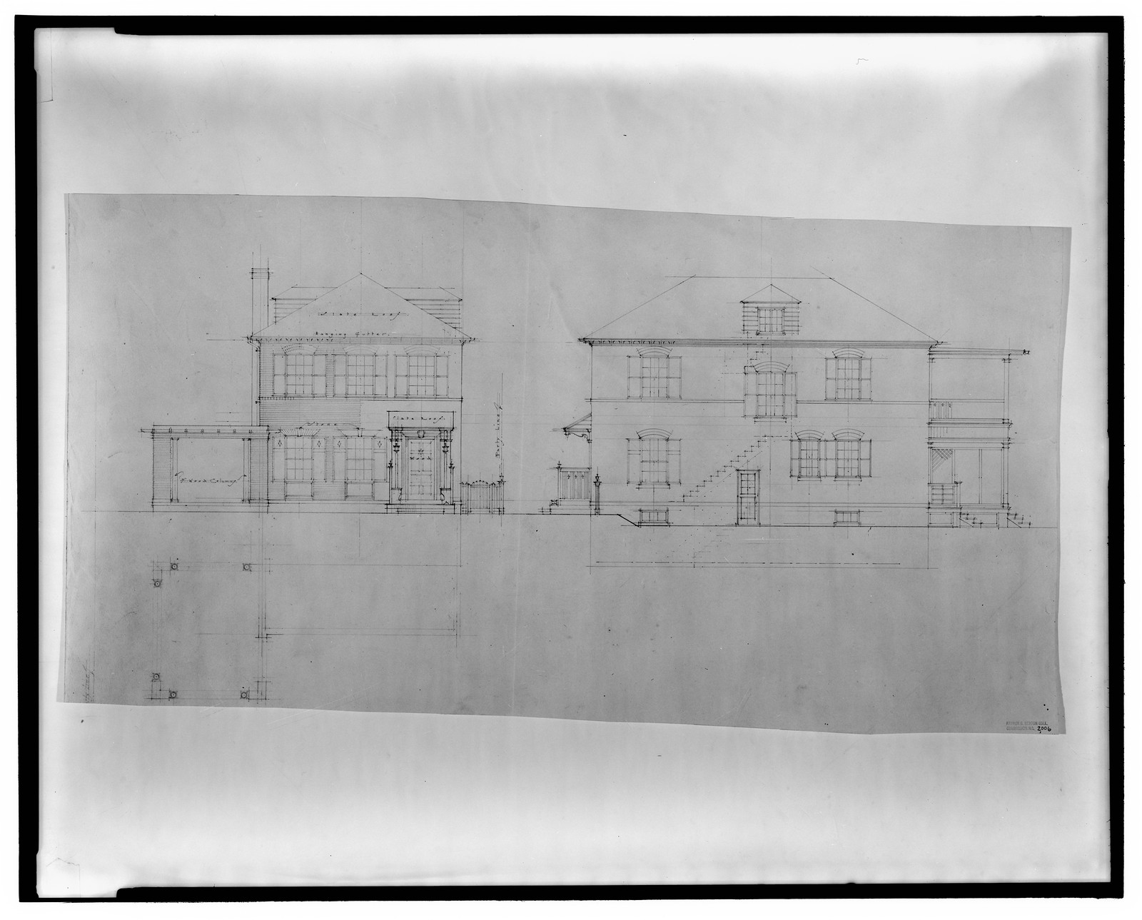 Antique City View - Washington DC - Row houses (six houses) (1) — historic image