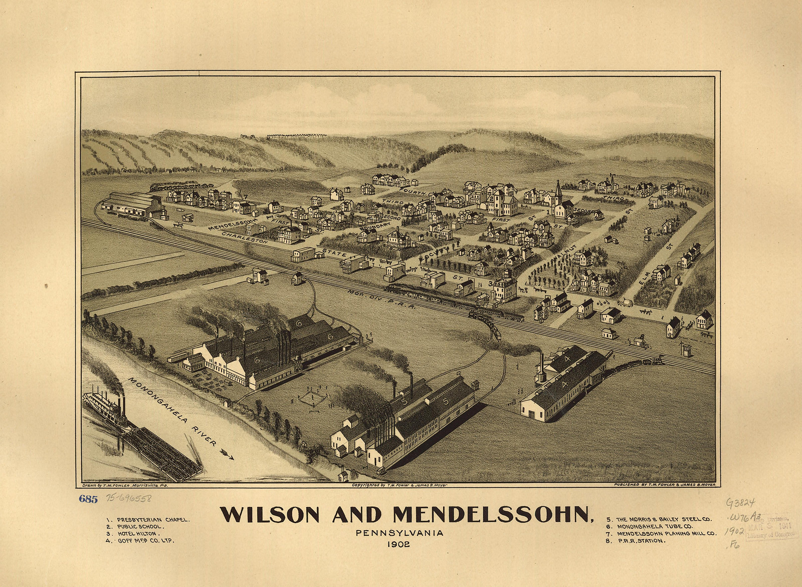 Wilson Mendelssohn, Pennsylvania, 1902, 1902 — antique map