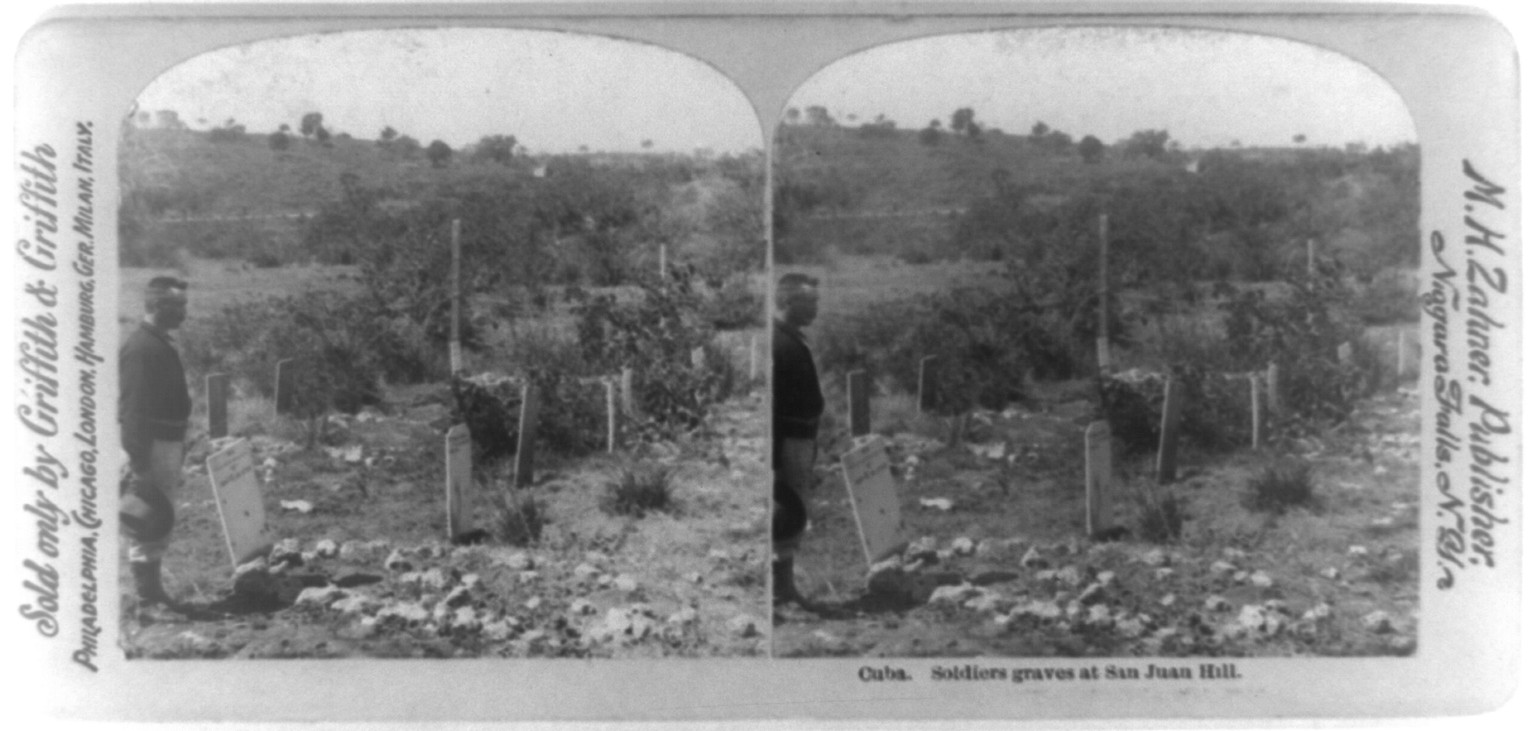 Cuba. Soldiers graves at San Juan Hill, Niagara Falls, N.Y. : M.H. Zahner, publisher, c1899. — historic photograph