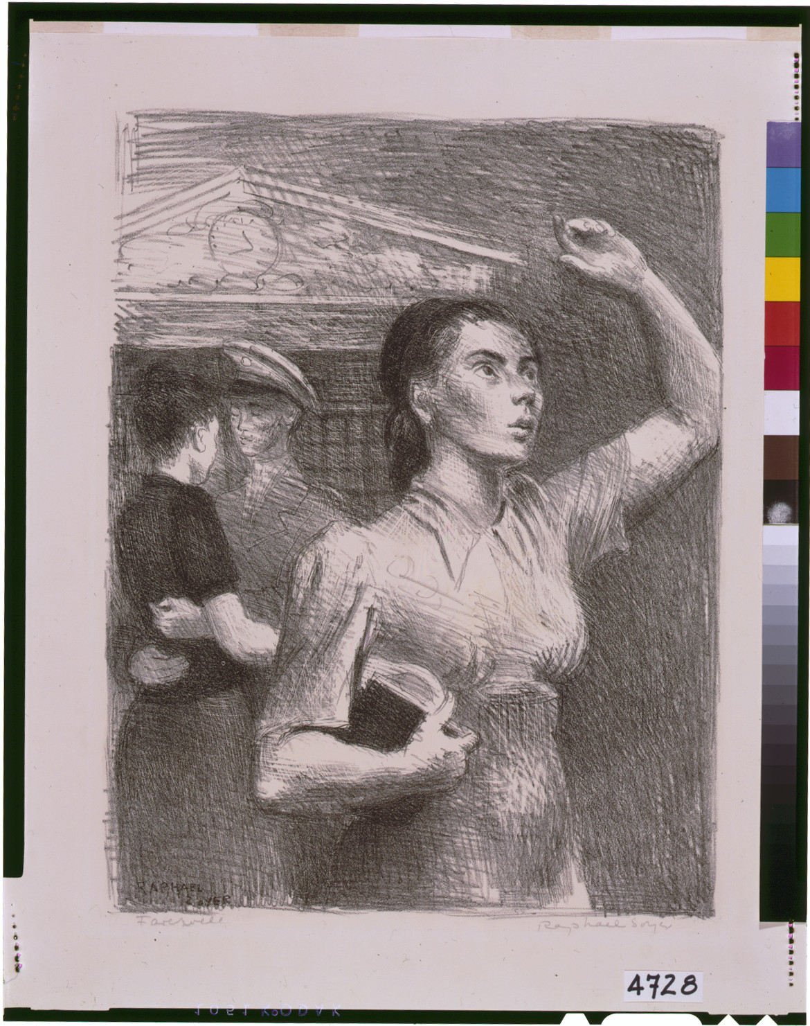 Farewell / Raphael Soyer., [1943] — antique lithograph