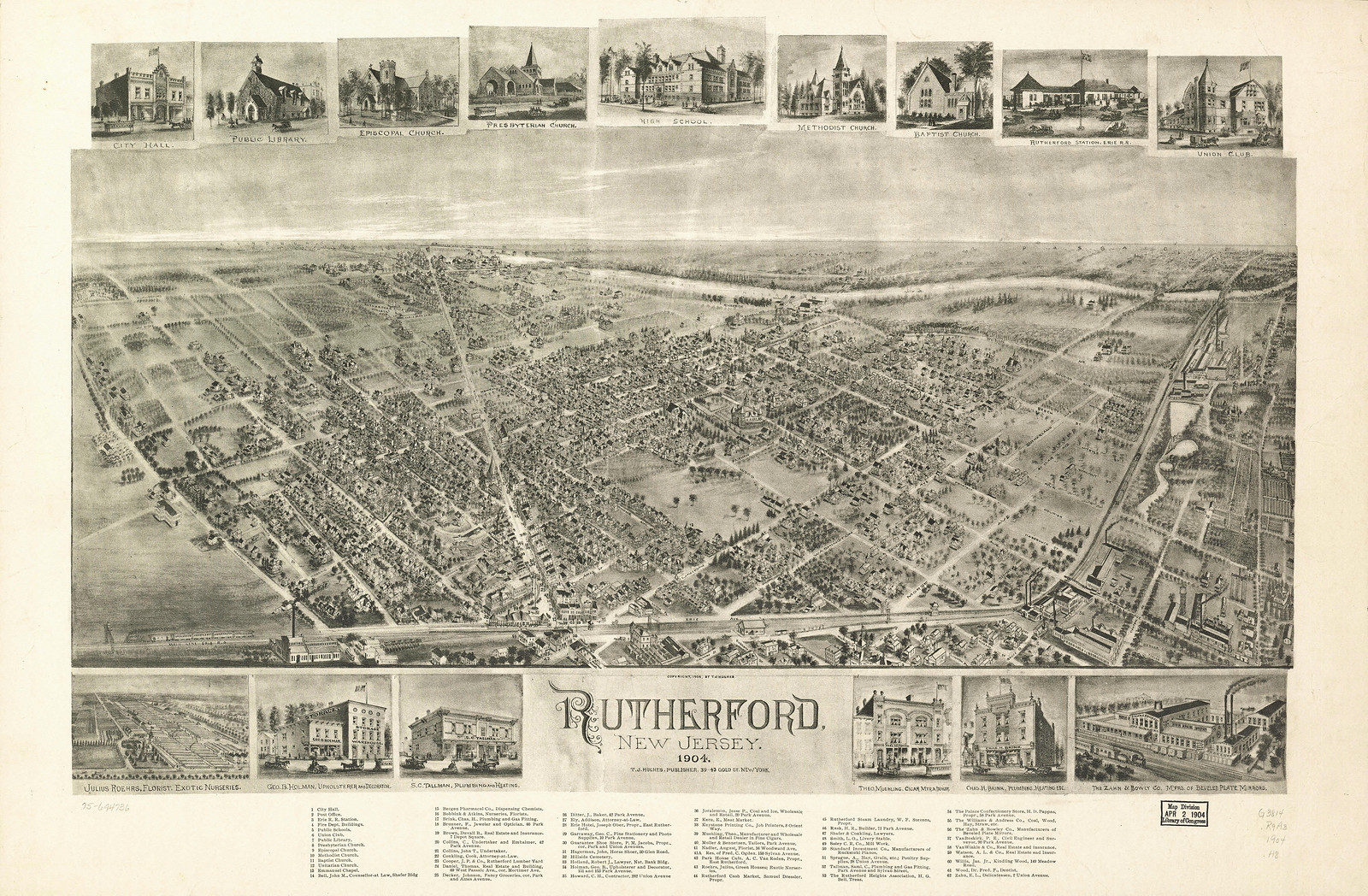 Rutherford, New Jersey, 1904, 1904 — antique map