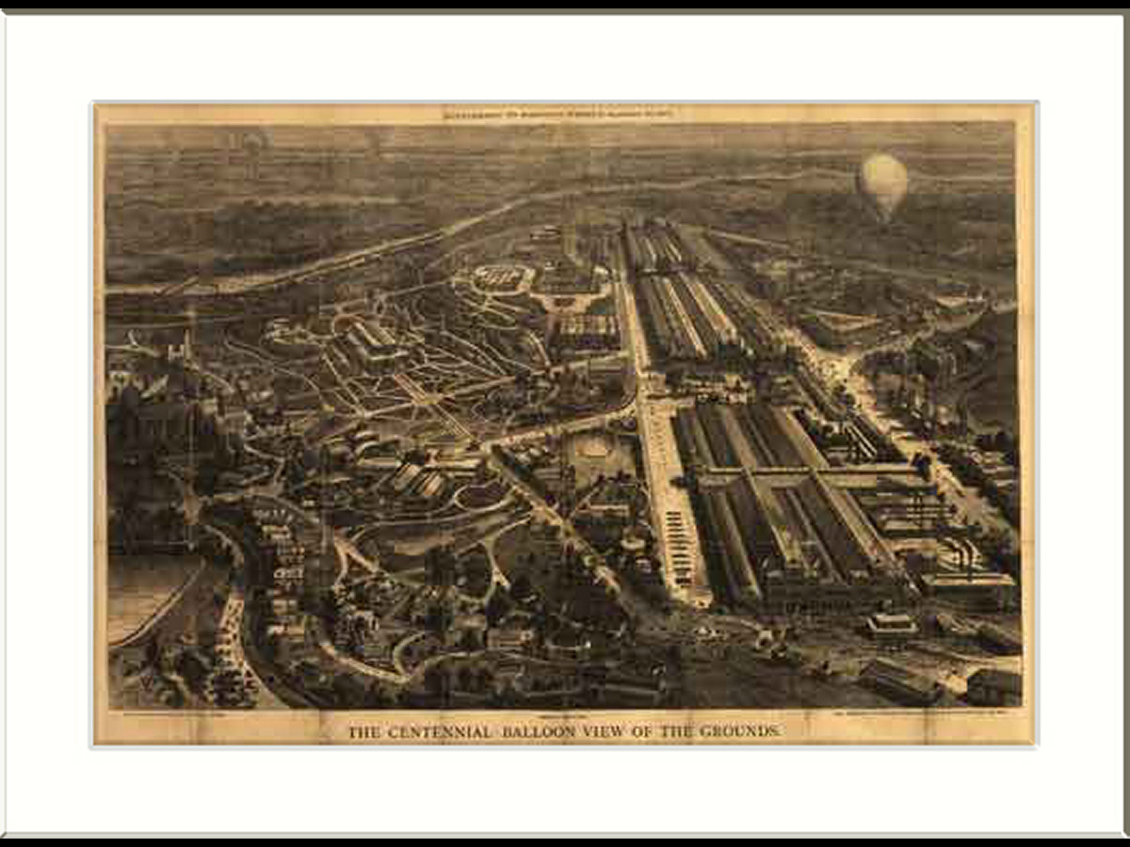The Centennial Balloon View of the Grounds — historic image