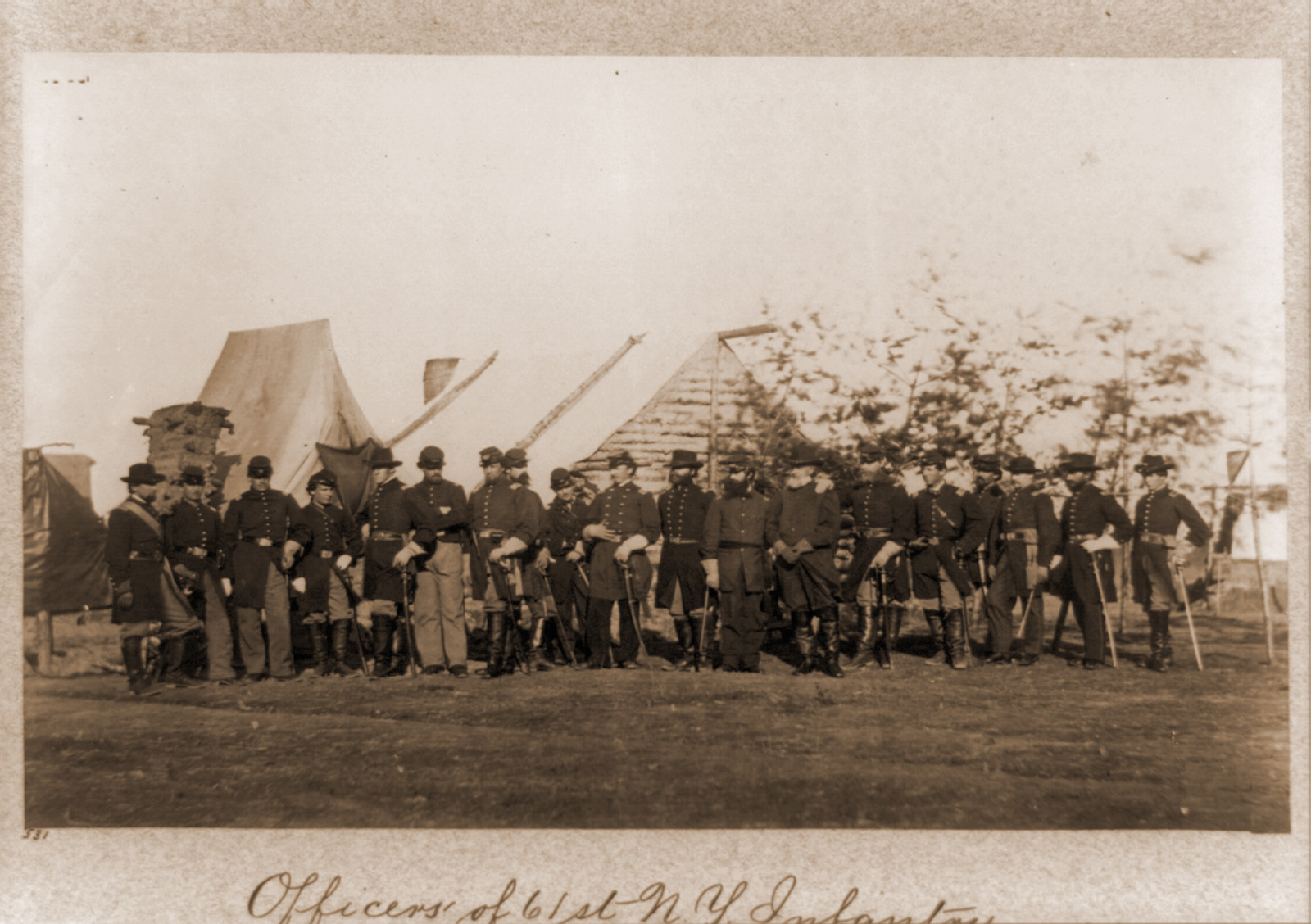 Officers of 61st New York Infantry Falmouth Va., 1863 — historic image