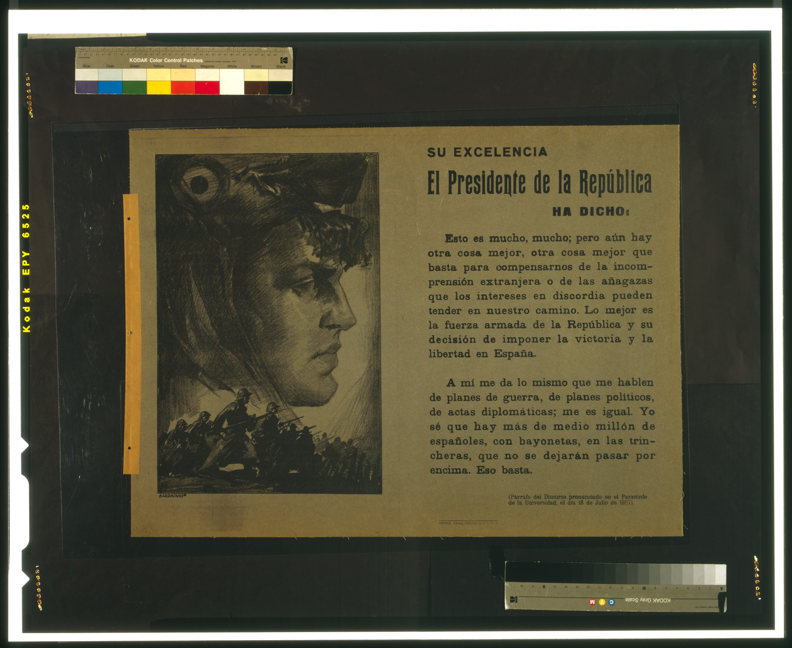 Su excelencia el Presidente de la Republica ha dicho: Esto es mucho, mucho ..., Valencia : Ortega ; Control U.G.T., C.N.T., 1937. — vintage poster