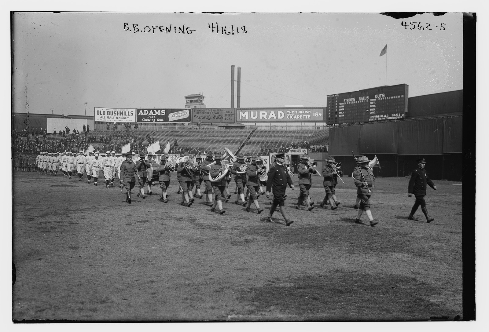 B.B. opening, 4/16/18, 4/16/18. — historic photograph
