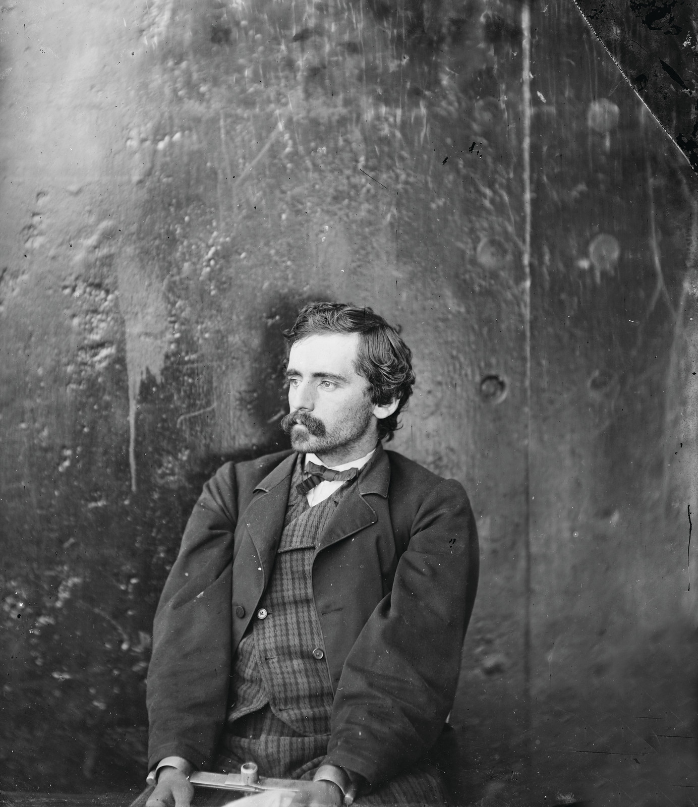 Michael O'Laughlin, Washington Navy Yard, D.C., A Conspirator, Manacled, April, 1865 — historic photograph