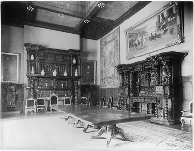 [Interior of John R. McLean House, 1500 I St., N.W., Washington, D.C. - view of dining room showing mantel & cupboard]