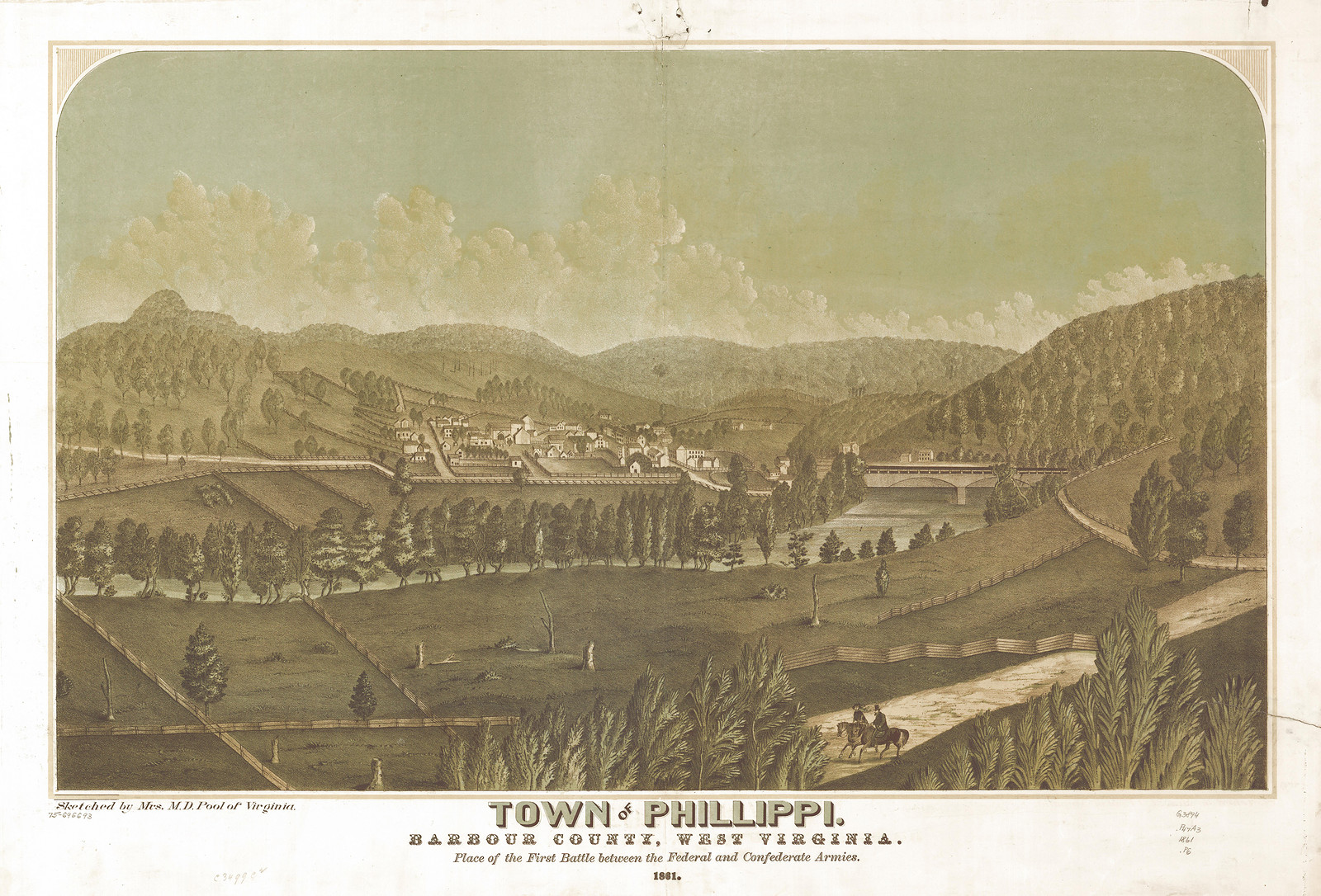 Philippi, West Virginia, 1861, 1861 — antique map