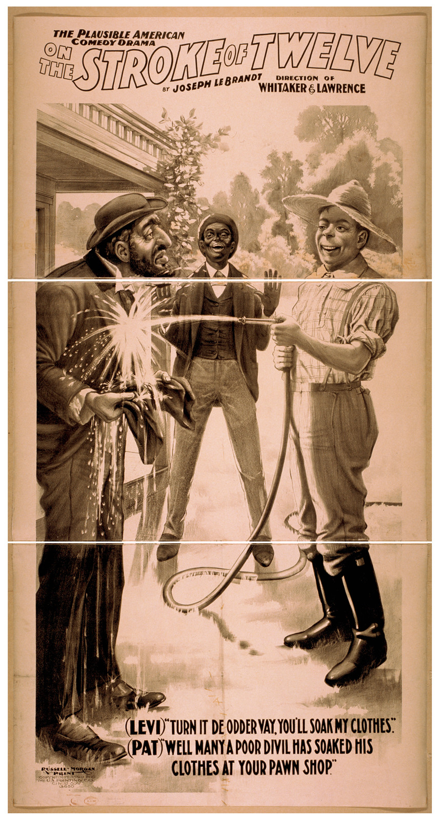 On the stroke of twelve the plausible American comedy drama : by Joseph Le Brandt., 1899 — vintage poster