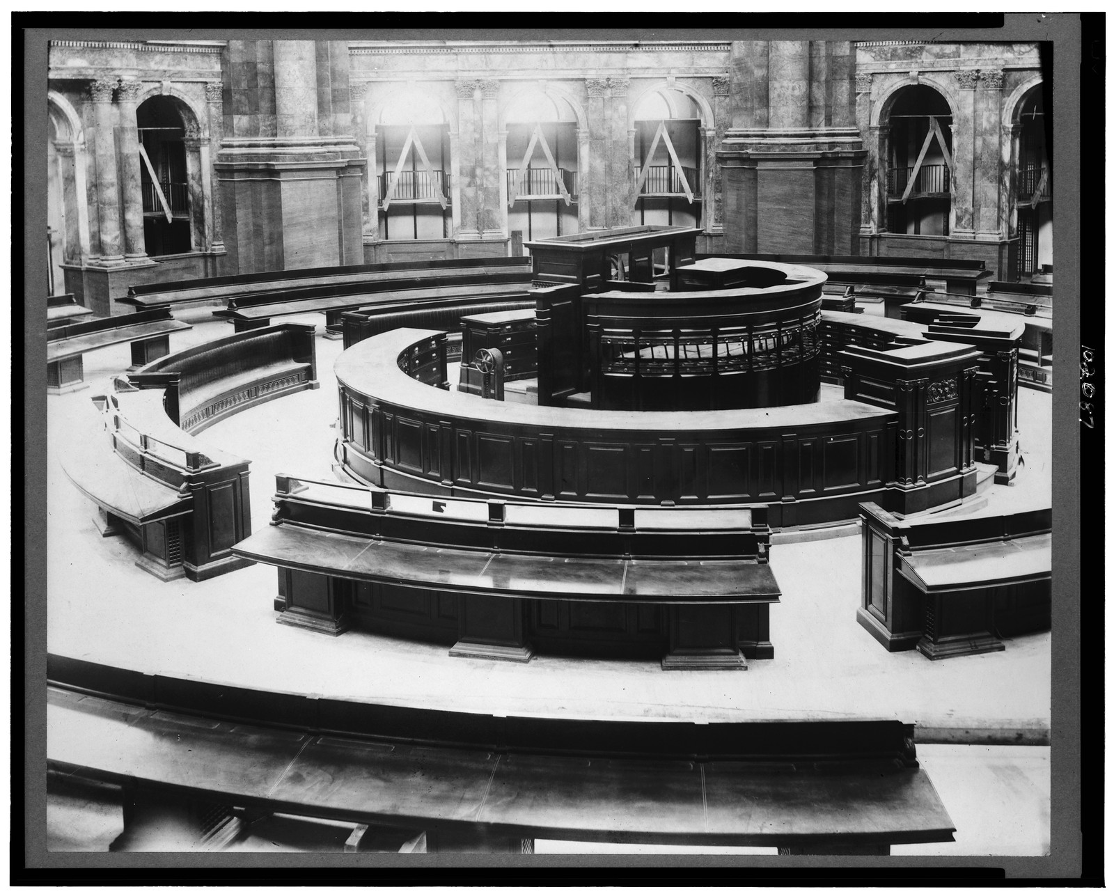 [Main Reading Room under construction in the Library of Congress Thomas Jefferson Building], [between ca. 1880 and 1896] — historic photograph