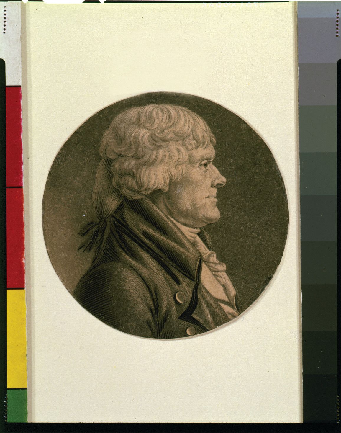 Thomas Jefferson, Head-and-Shoulders Portrait, Facing Right, c. 1805 — antique engraving