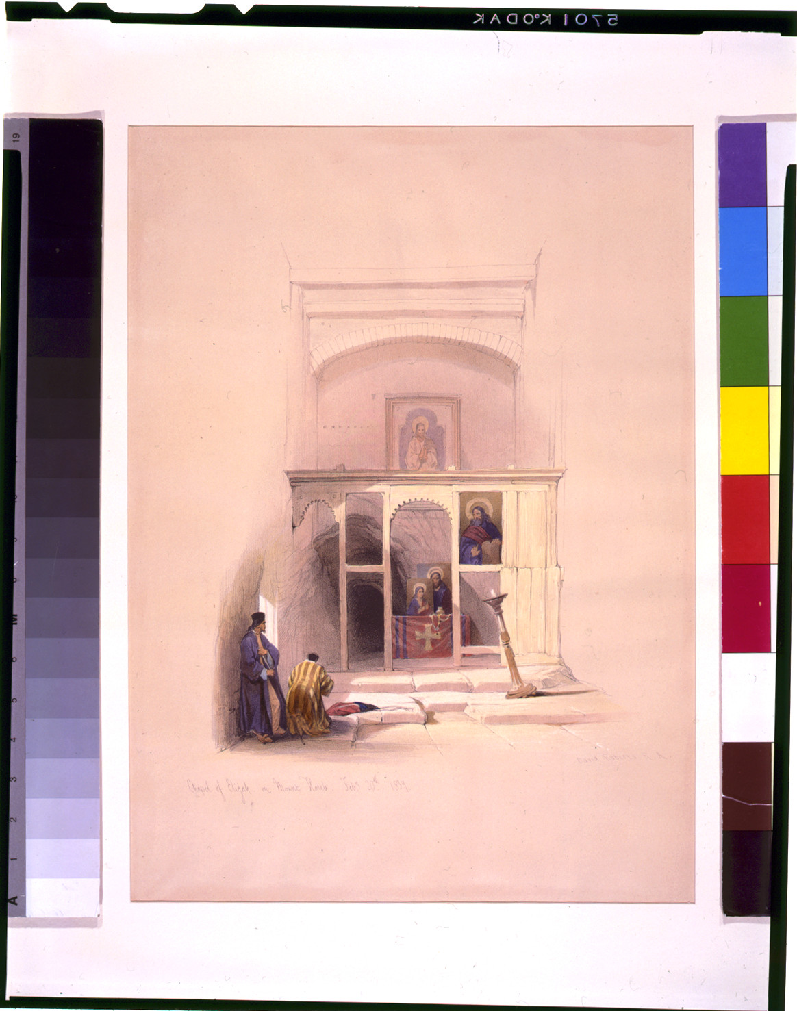 Chapel of Elijah on Mount Horeb Feby 20th 1839 / David Roberts, R.A., [published between 1844 and 1845] — antique lithograph