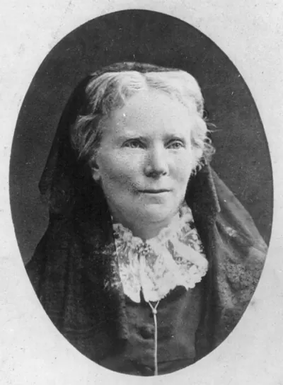 [Elizabeth Blackwell, 1821-1910, oval bust, wearing wedding veil]