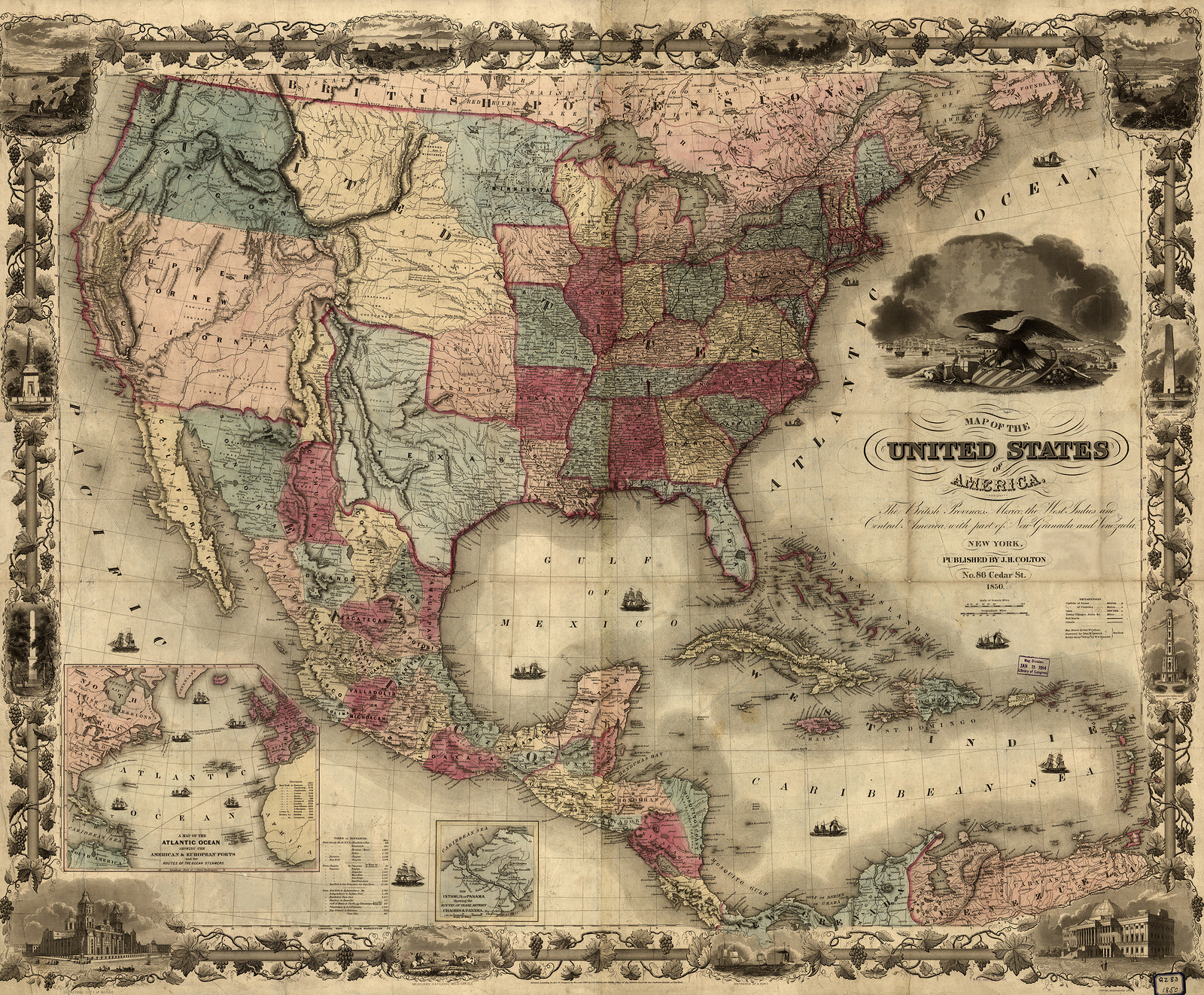Map of the United States of America — antique map