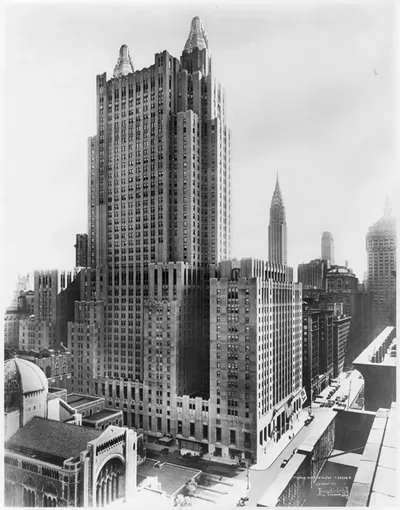 [New York City: Waldorf Astoria Hotel - bird's-eye view]