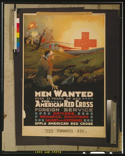 Men wanted over 31 years of age for American Red Cross foreign service / P.I.B. 18.