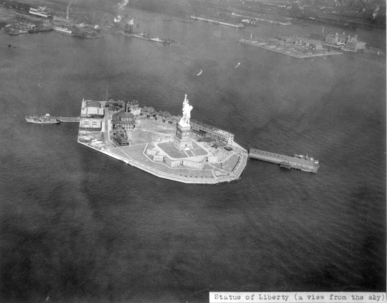 Statue of Liberty (a view from the sky), c1924 May 1. — historic photograph