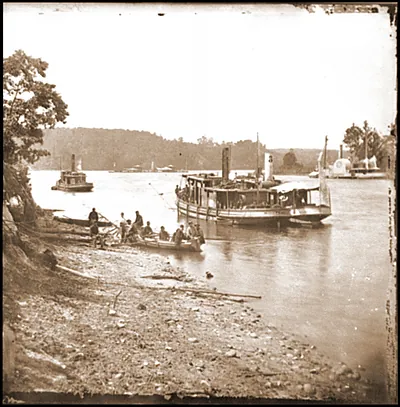 Deep Bottom Va. vicinity. Transport Linda of Philadelphia and a monitor (Onondaga?)