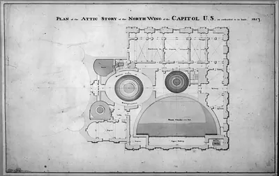 [United States Capitol, Washington, D.C. Attic floor plan, north wing]