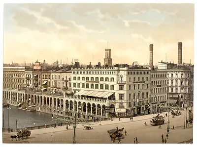 Alster Arcade and Hotel St. Petersburg Hamburg Germany